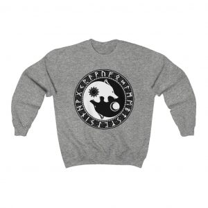 Black & White Runic Wolf Unisex Sweatshirt