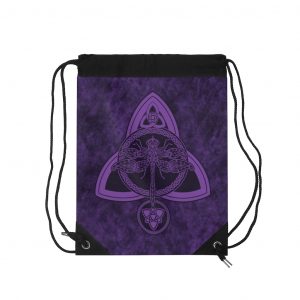 Purple Celtic Dragonfly Drawstring Bag
