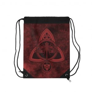 Red Celtic Dragonfly Drawstring Bag
