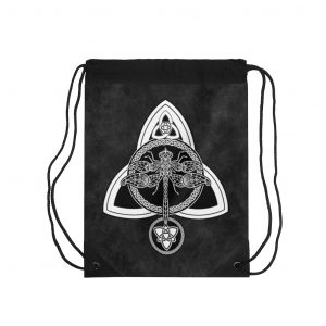 Black & White Celtic Dragonfly Drawstring Bag