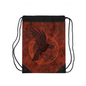 Rust Raven Of Odin Drawstring Bag