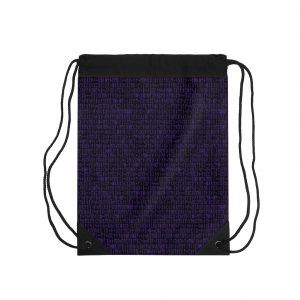 Purple Elder Futhark Runes Drawstring Bag