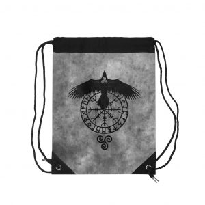 Runic Raven Drawstring Bag