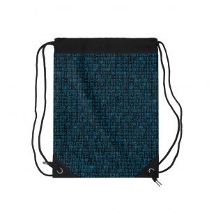 Aqua Elder Futhark Runes Drawstring Bag