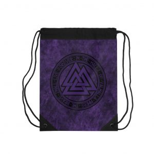 Purple Valknut Drawstring Bag