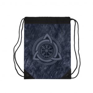 Blue Celtic Vegvisir Drawstring Bag