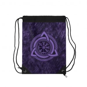 Purple Celtic Vegvisir Drawstring Bag