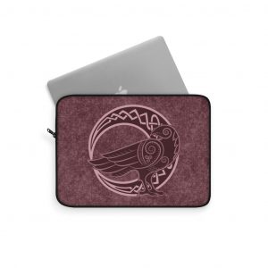 Burgundy Celtic Raven Moon Laptop Sleeve