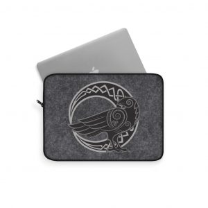 Gray Celtic Raven Moon Laptop Sleeve