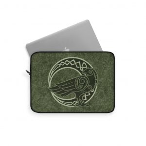 Green Celtic Raven Moon Laptop Sleeve