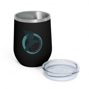 Teal Raven Of Odin 12oz Insulated Wine Tumbler