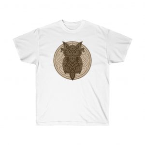 Brown Celtic Knot Owl Unisex Ultra Cotton Tee