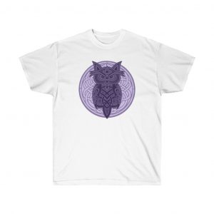 Purple Celtic Knot Owl Unisex Ultra Cotton Tee