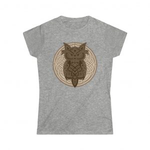 Brown Celtic Knot Owl Women’s Softstyle Tee