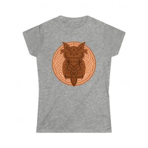 Copper Celtic Knot Owl Women’s Softstyle Tee
