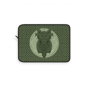 Green Celtic Knot Owl Laptop Sleeve