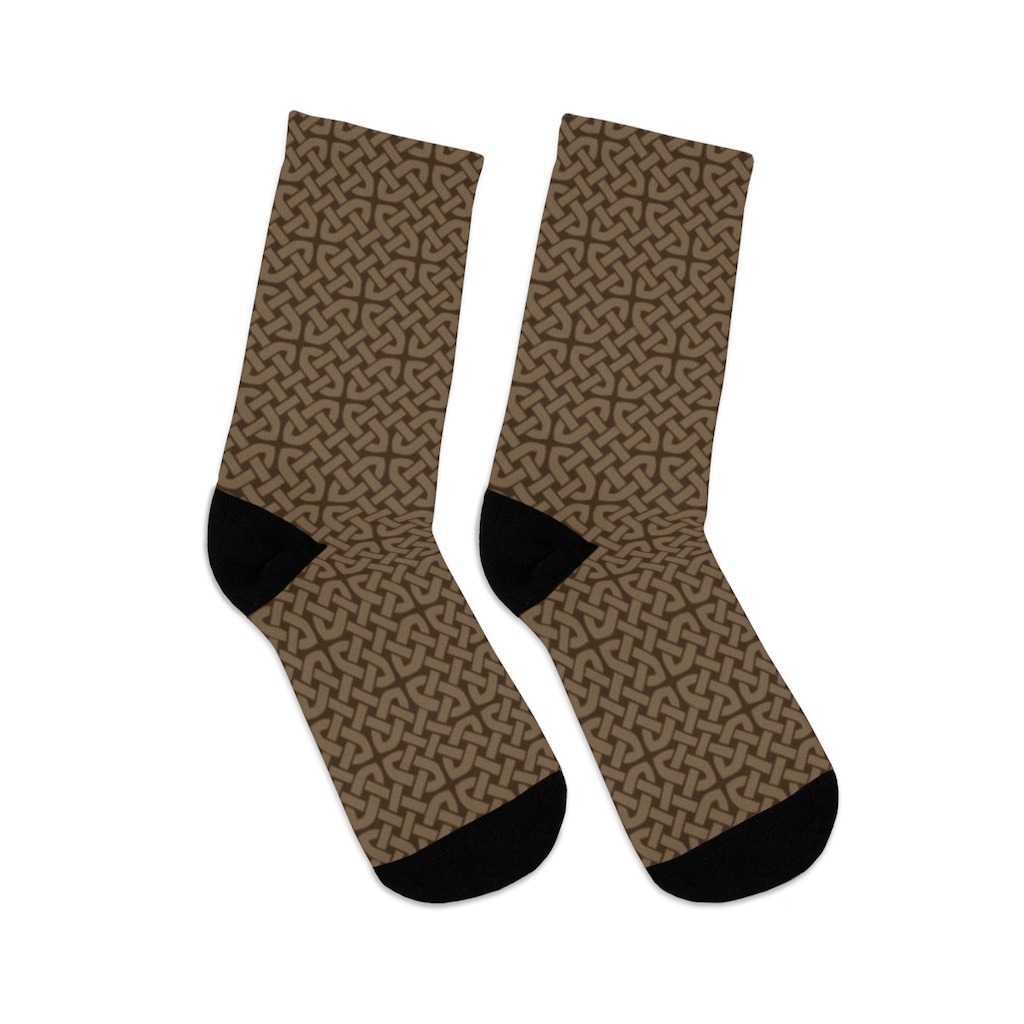 Brown Celtic Knot Socks