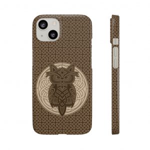 Brown Celtic Knot Owl iPhone Snap Case