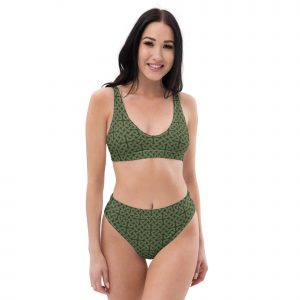 Green Celtic Knot Recycled High-Waisted Bikini