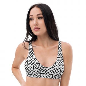 White Celtic Knot Recycled Padded Bikini Top