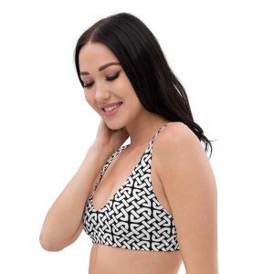 White Celtic Knot Recycled Padded Bikini Top