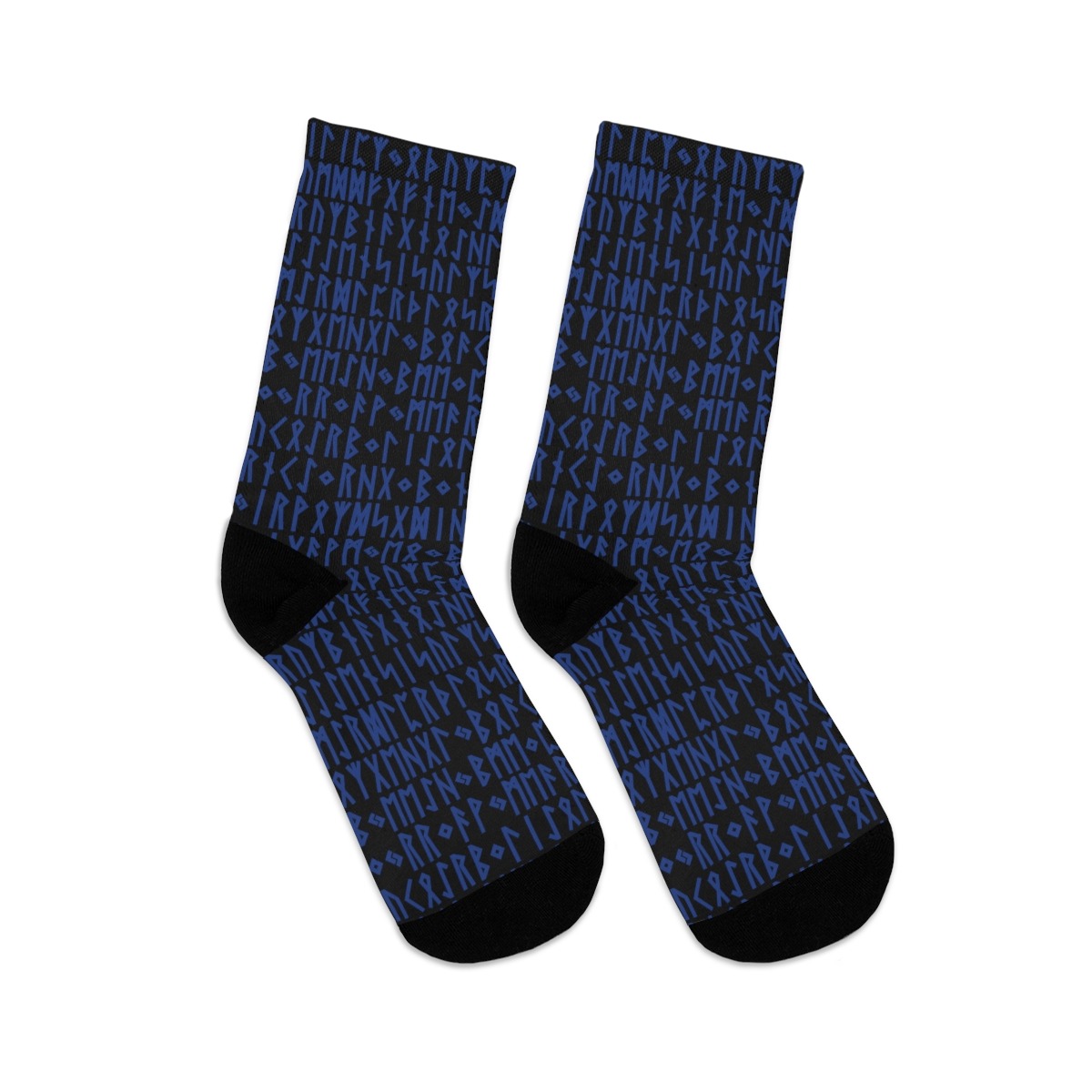 Blue & Black Viking Runes Socks