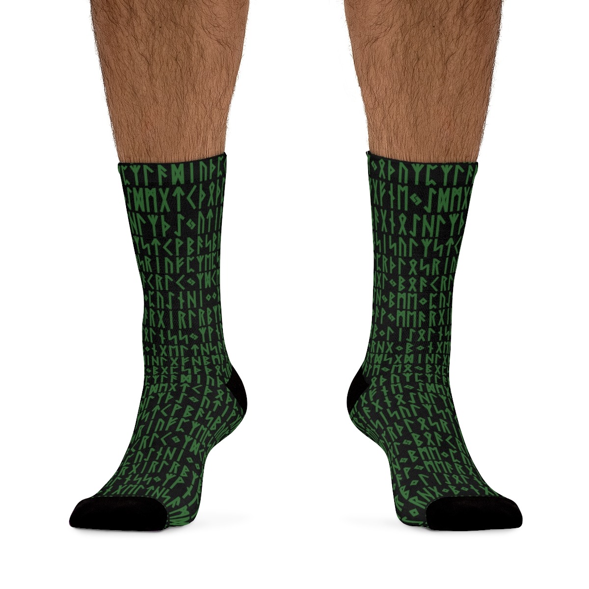 Green & Black Viking Runes Socks