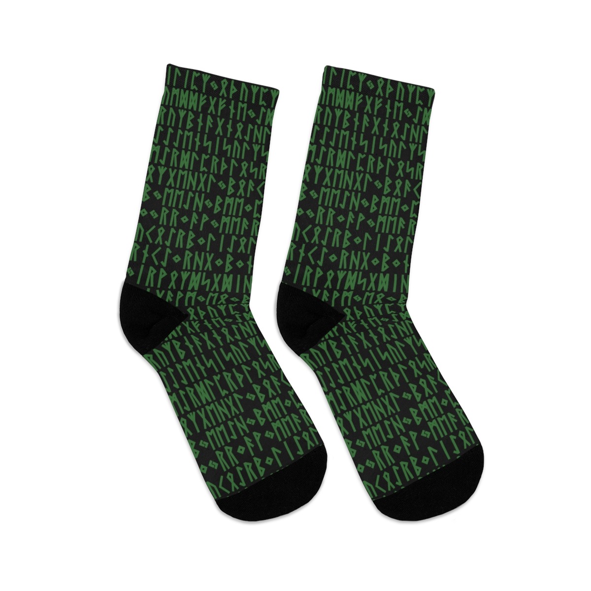 Green & Black Viking Runes Socks