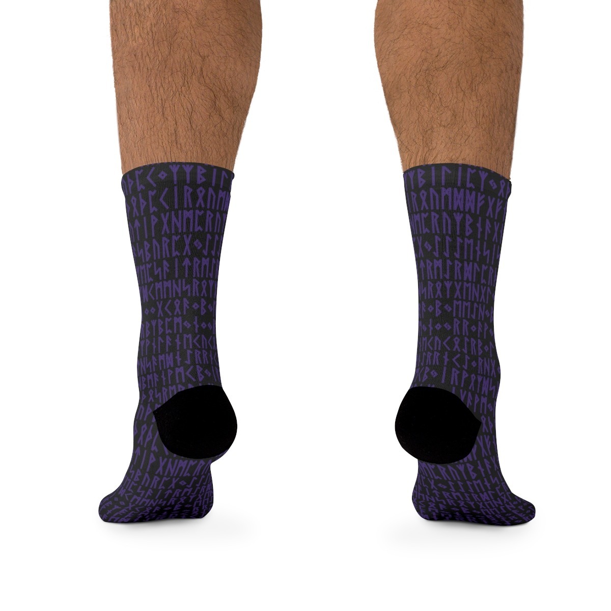 Purple & Black Viking Runes Socks