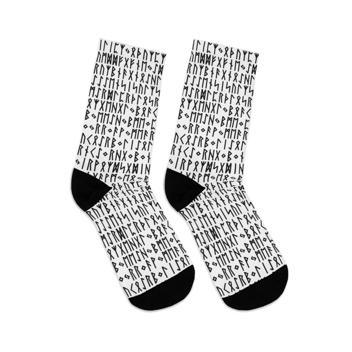 Black & White Viking Runes Socks