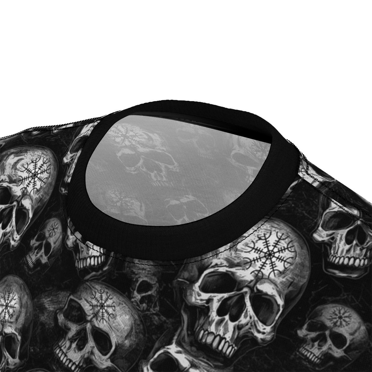 Gray Helm Of Awe Skulls Unisex All Over Print Tee