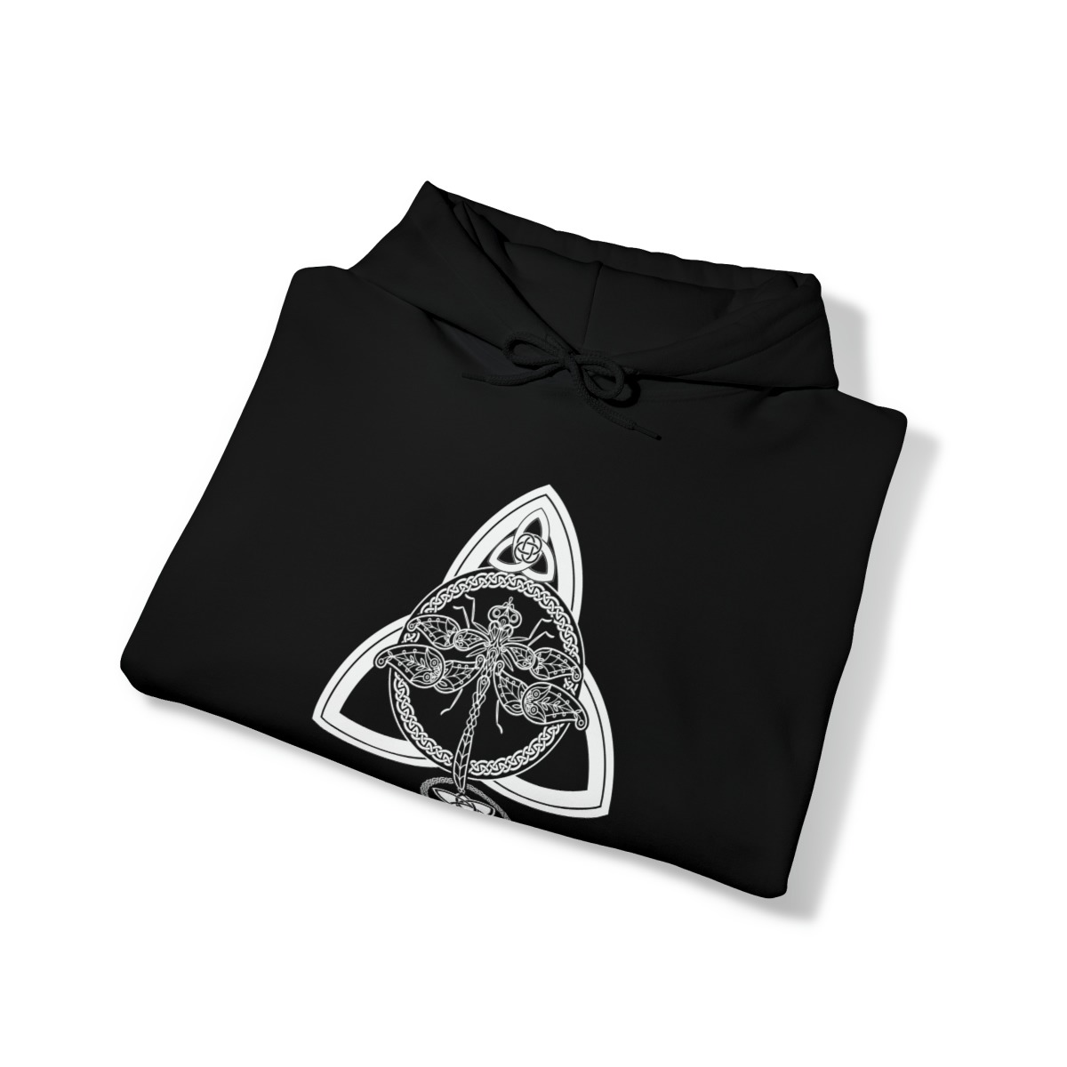 Black & White Celtic Dragonfly Pullover Hoodie