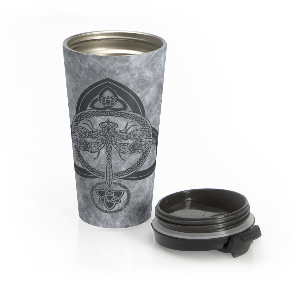 Celtic Dragonfly Stainless Steel Travel Mug