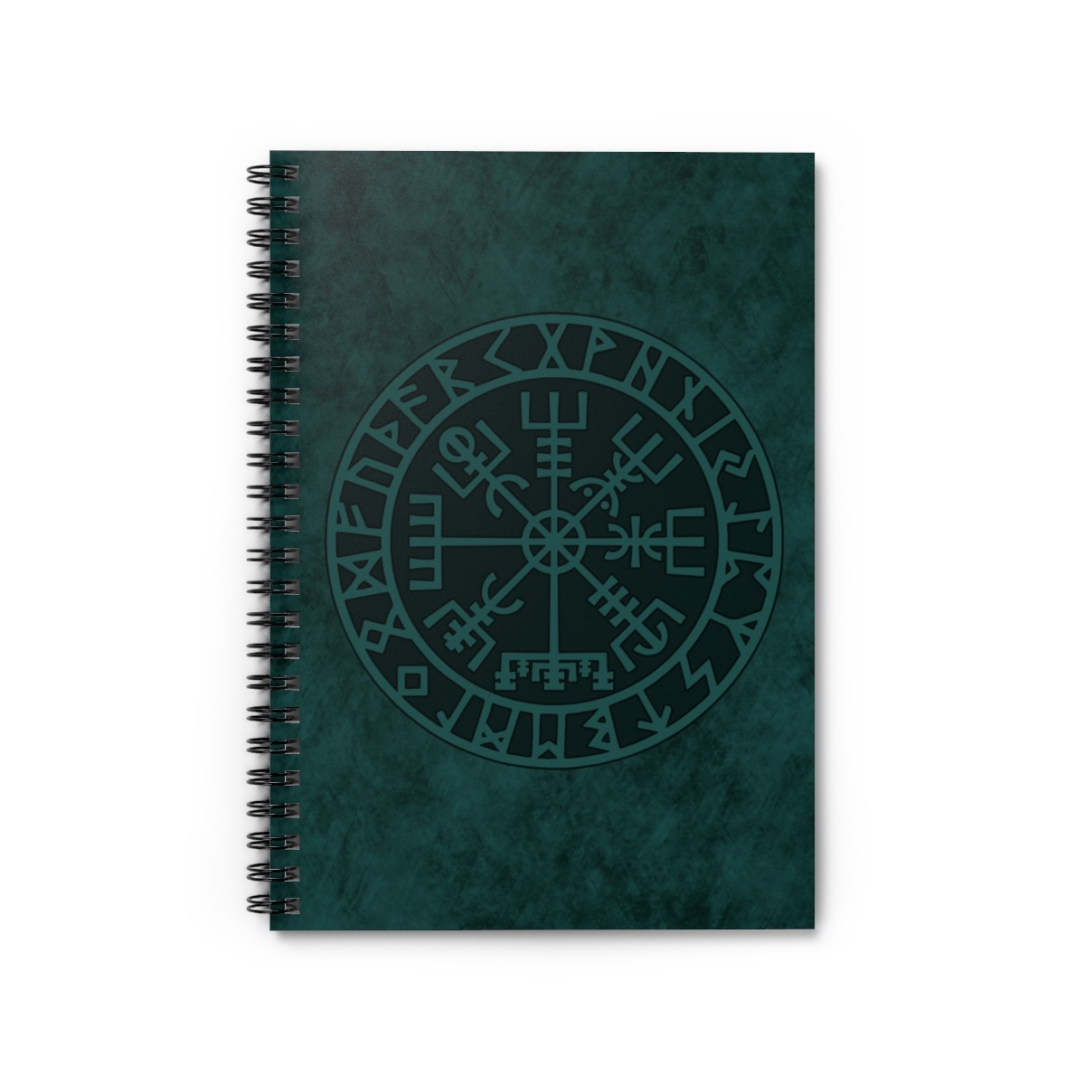 Teal Runic Vegvisir Spiral Notebook
