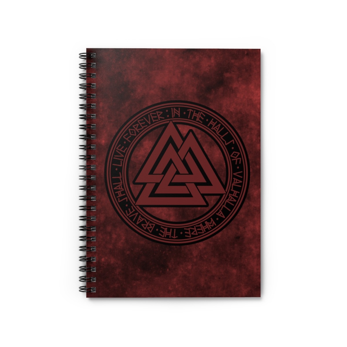 Red Valknut Spiral Notebook
