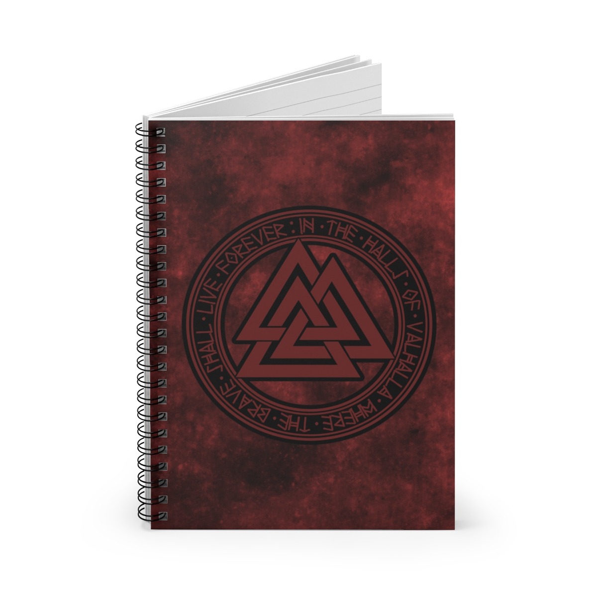 Red Valknut Spiral Notebook