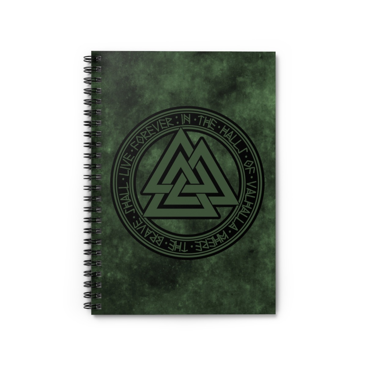 Green Valknut Spiral Notebook