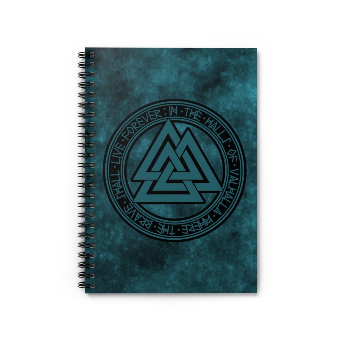 Aqua Valknut Spiral Notebook