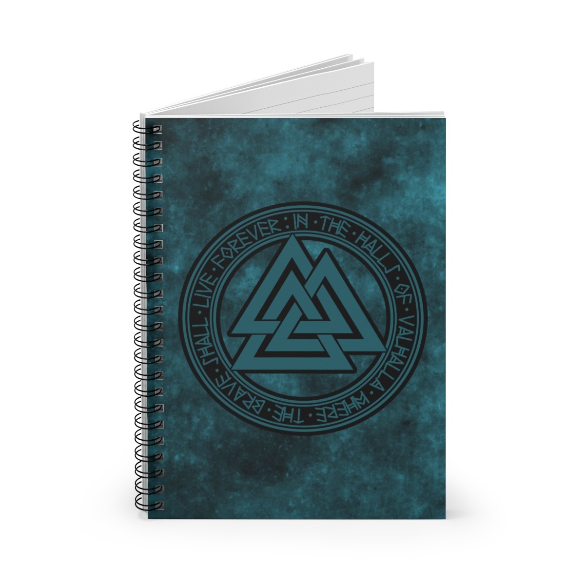 Aqua Valknut Spiral Notebook