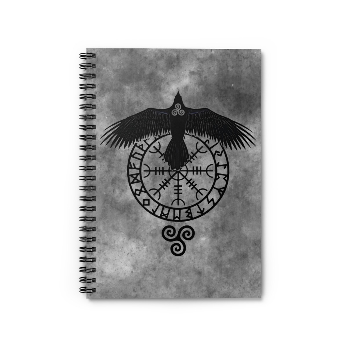 Runic Raven Spiral Notebook