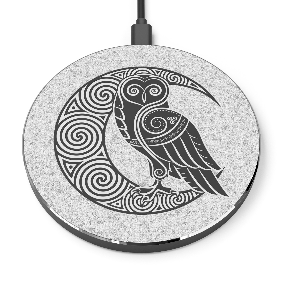Gray Owl Crescent Moon Wireless Charger