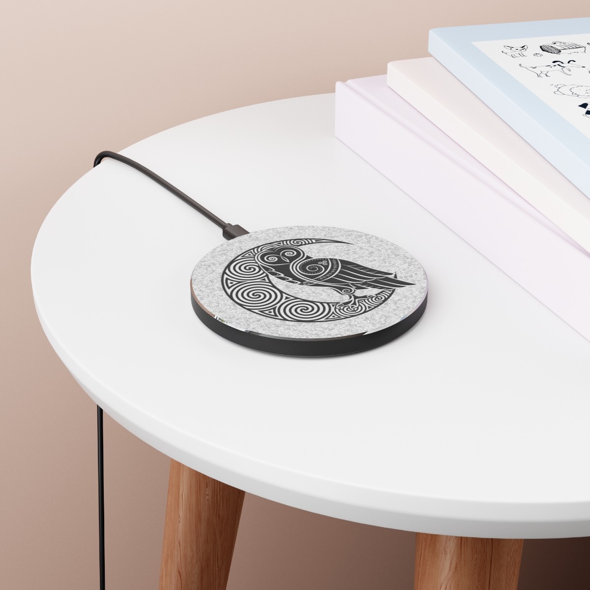 Gray Owl Crescent Moon Wireless Charger