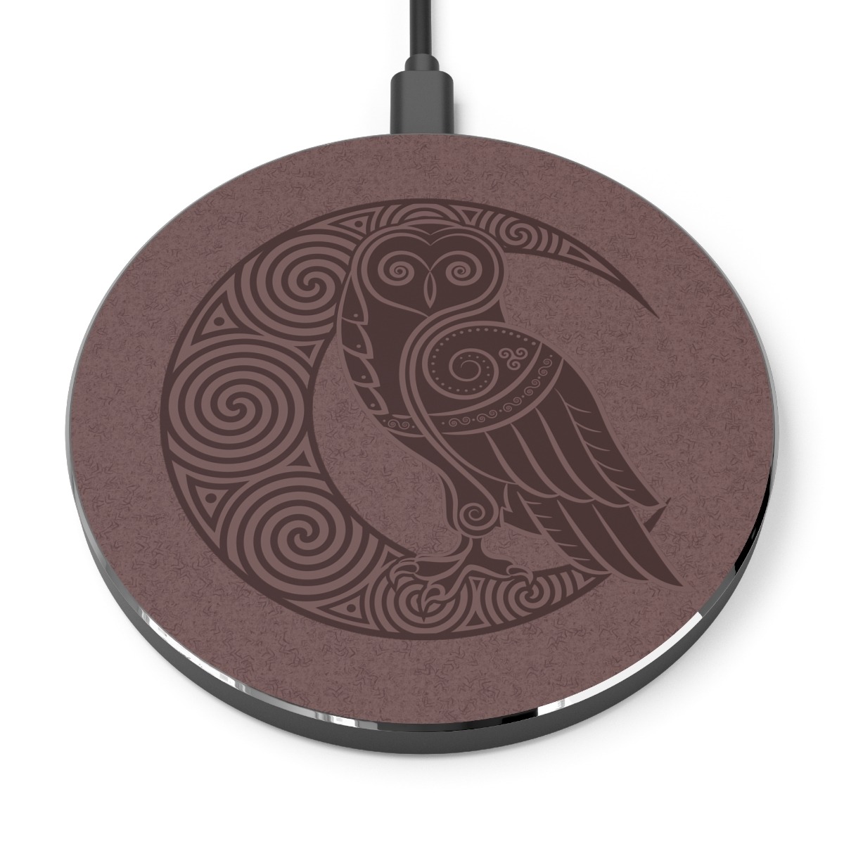 Maroon Owl Crescent Moon Wireless Charger