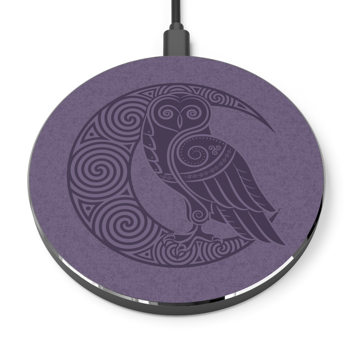 Purple Owl Crescent Moon Wireless Charger