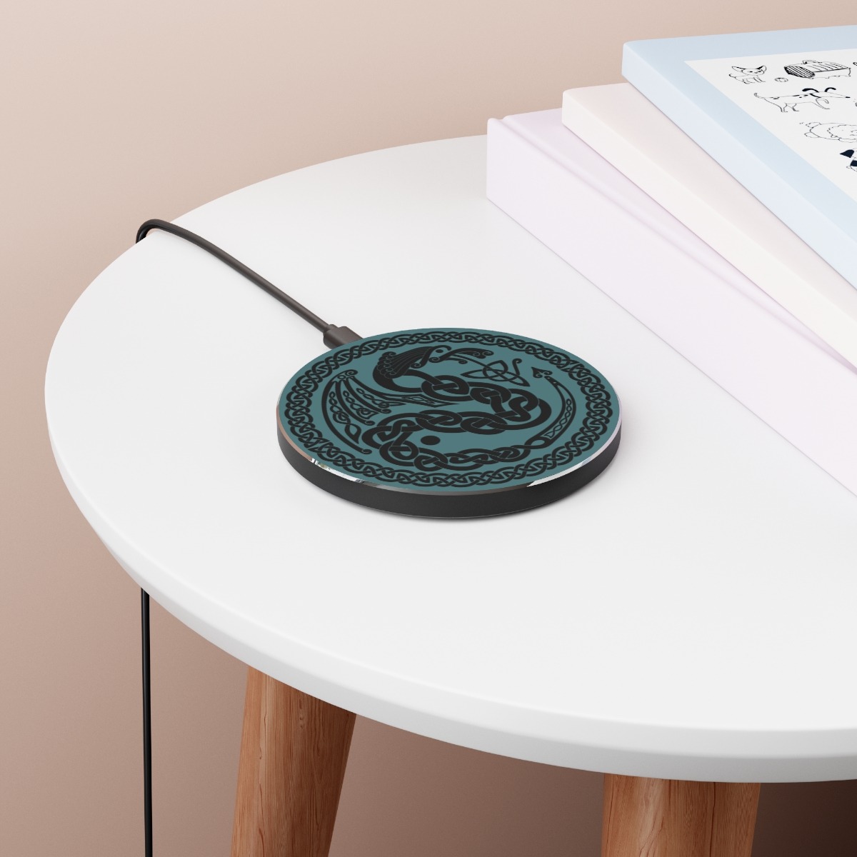 Teal Celtic Dragon Wireless Charger