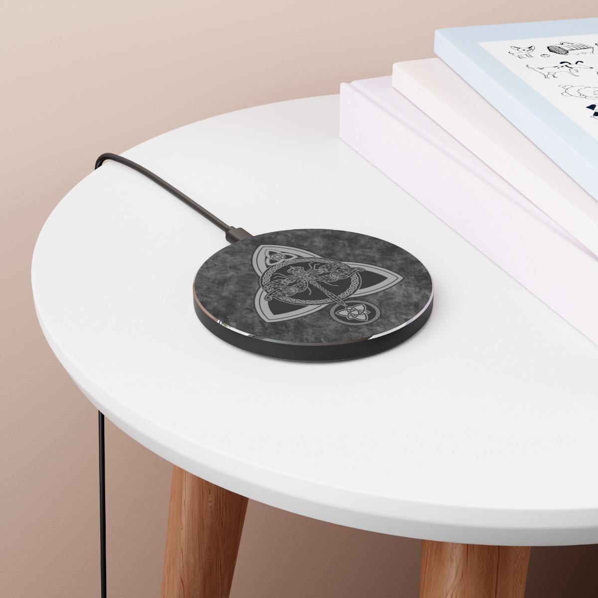 Gray Celtic Dragonfly Wireless Charger