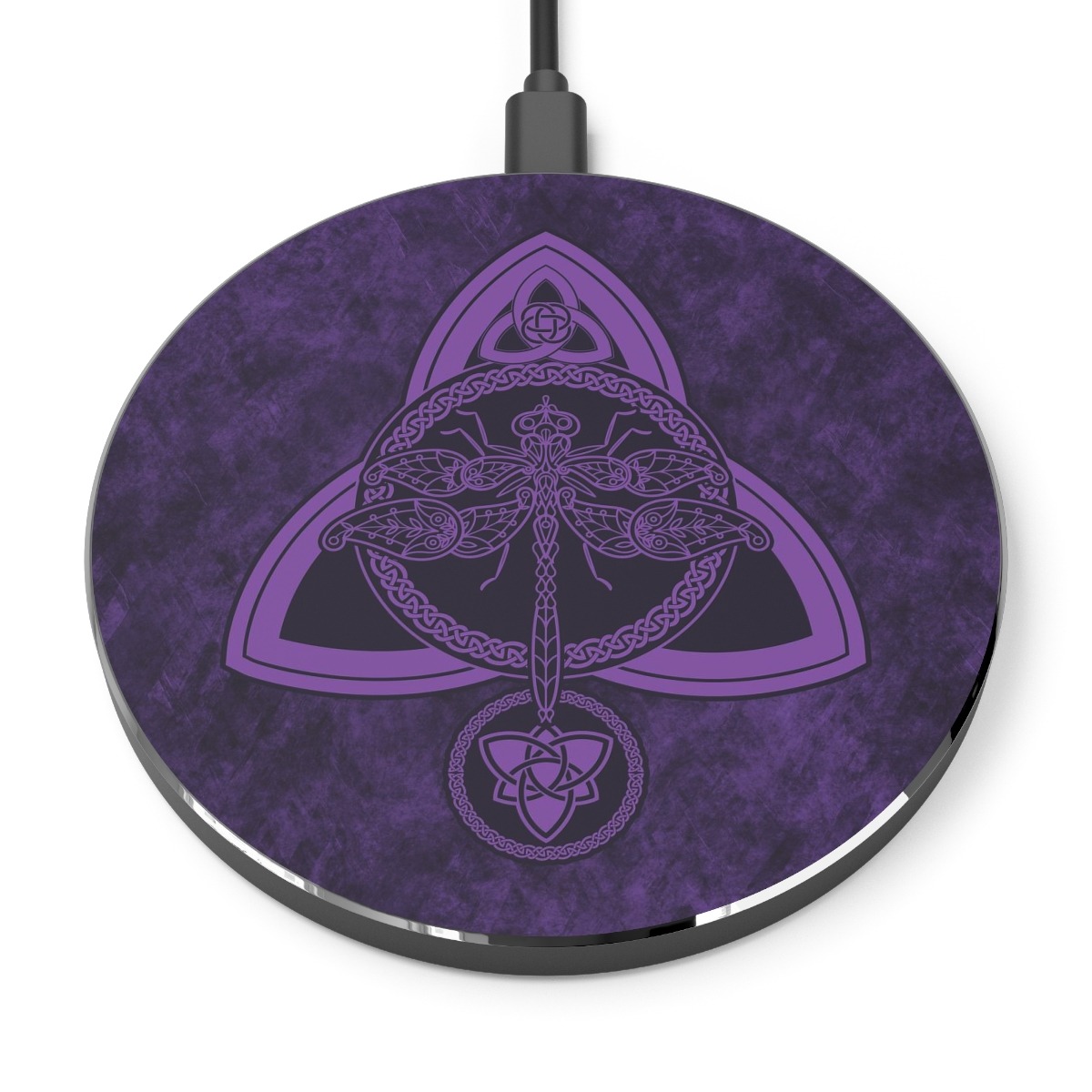 Purple Celtic Dragonfly Wireless Charger