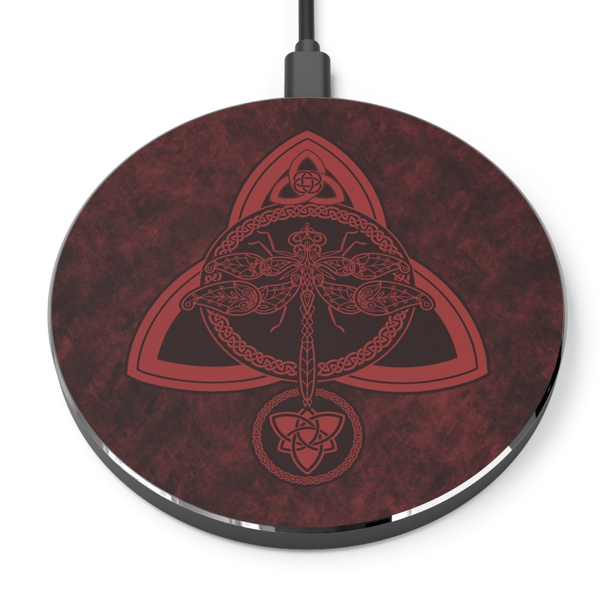 Red Celtic Dragonfly Wireless Charger