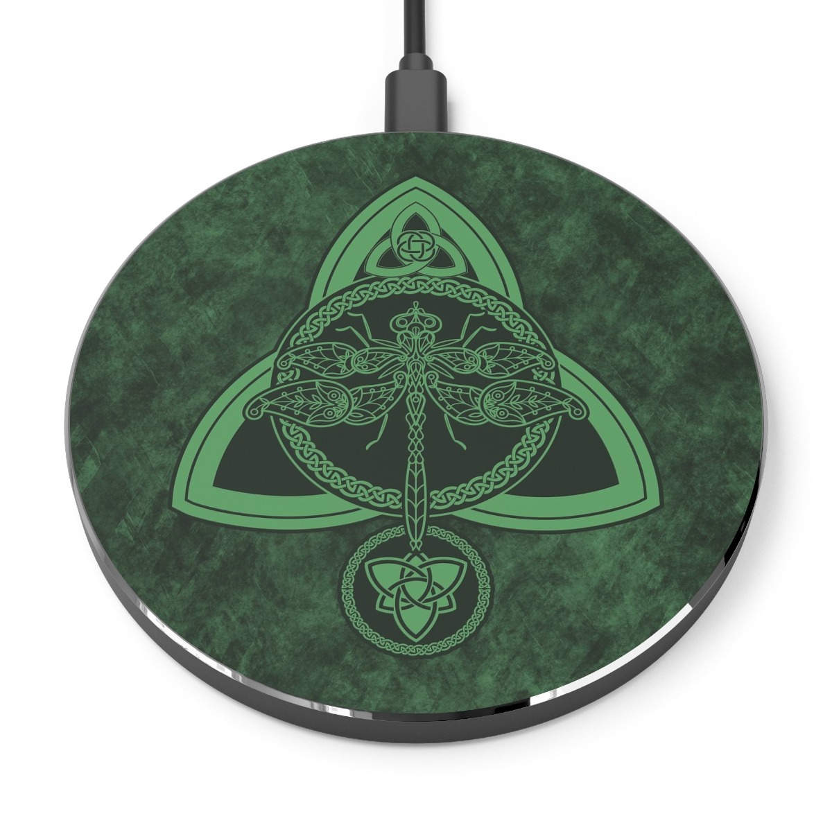 Green Celtic Dragonfly Wireless Charger