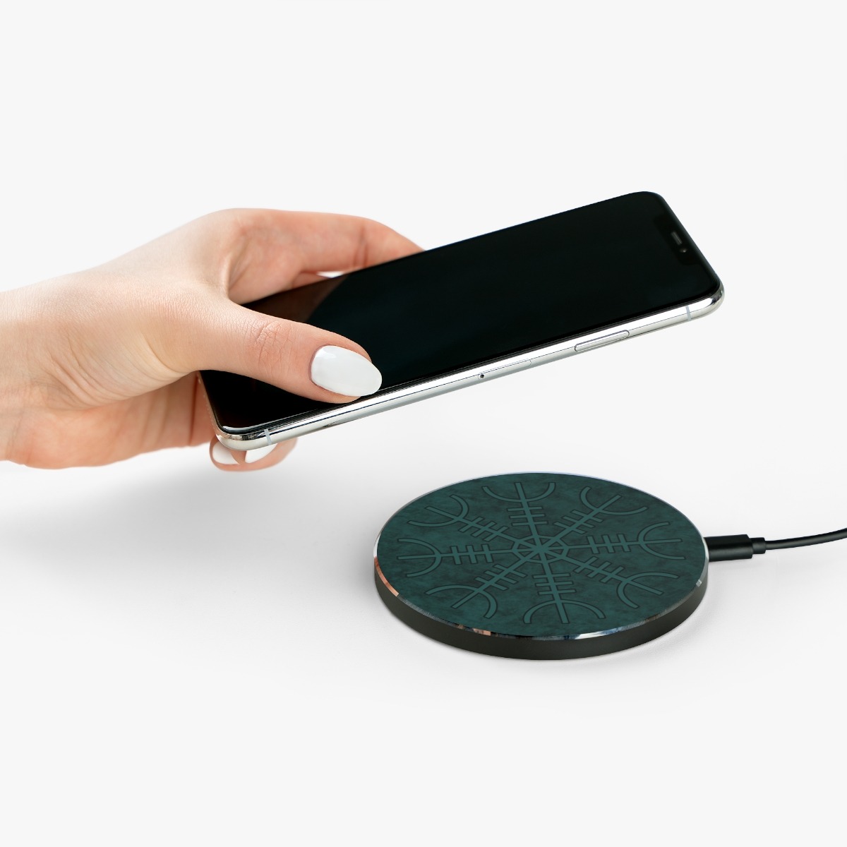 Teal Helm Of Awe Wireless Charger